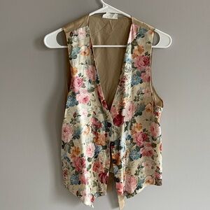 Vintage 90s Floral Vest with Buttons